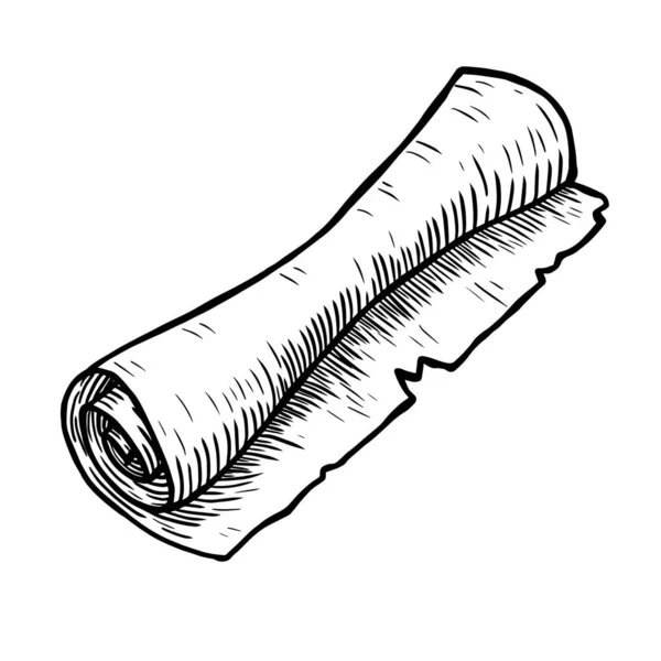 Illustration Vectorielle Papier Déroulement Isolée Sur Fond Blanc — Image vectorielle