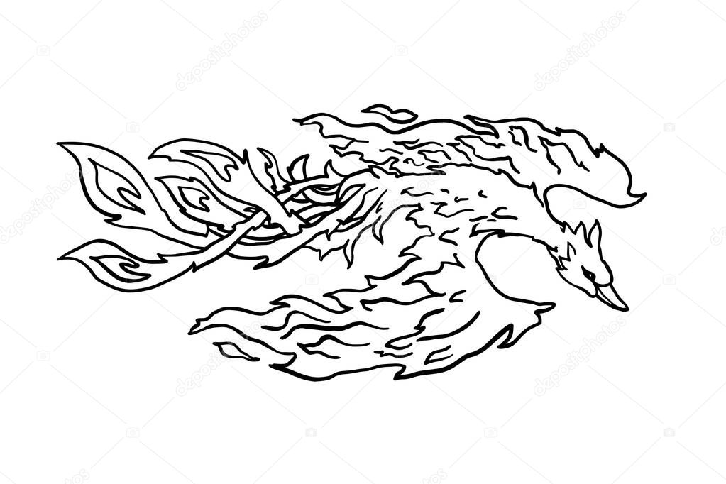 Phoenix isolated on white background vector illustration