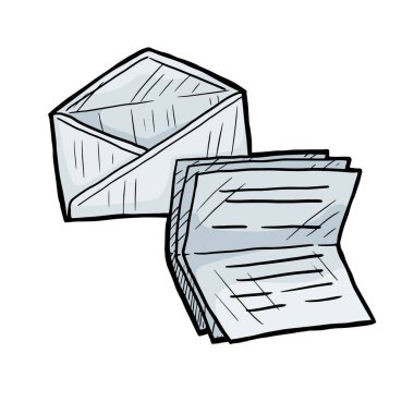 zarf ve harf vektör illüstrasyonunu aç