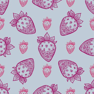 Çilek vektör çiziminin kusursuz deseni
