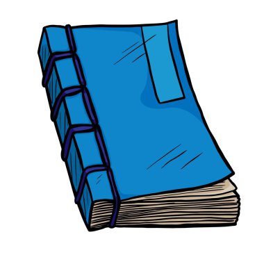 Beyaz arkaplanda izole edilmiş kitap eli çizimi