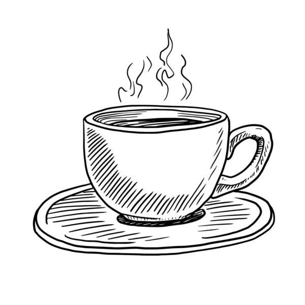 Чашка Кофе Векторной Иллюстрации Изолированы Белом Фоне — стоковый вектор