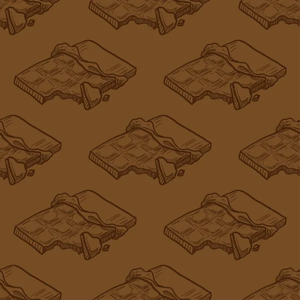 Chocolate Vector Illustration Seamless Pattern — ストックベクタ