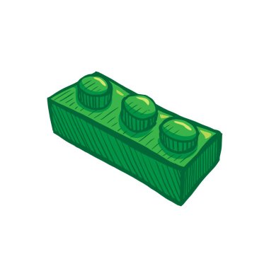 Beyaz arkaplanda izole edilmiş çocukların plastik blok çizimi