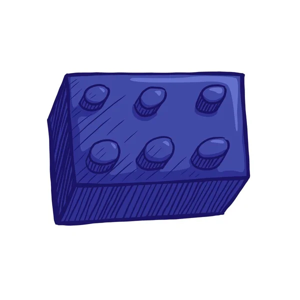 Plastic Block Vektor Illustration Von Kinderspielzeug Isoliert Auf Weißem Hintergrund — Stockvektor