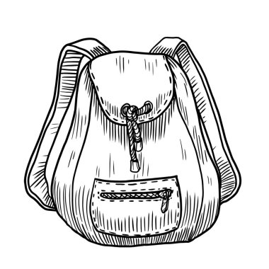 Beyaz arkaplanda sırt çantası vektör illüstrasyonu