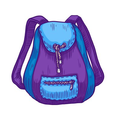 Beyaz arkaplanda sırt çantası vektör illüstrasyonu