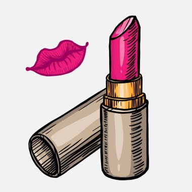 lipstick vector illustration isolated on white background clipart