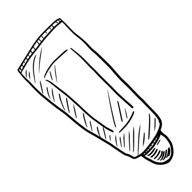 beyaz arkaplanda dudak parlatıcısı çizimi çizimi