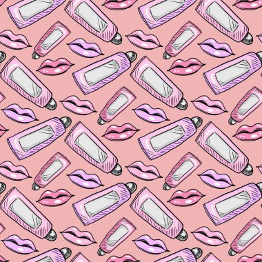 dudak parlatıcısı ve dudak vektörsüz desen