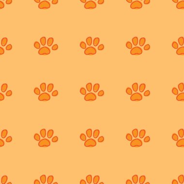 Yazdırma veya web tasarımı için evcil hayvan patisi vektörsüz desen