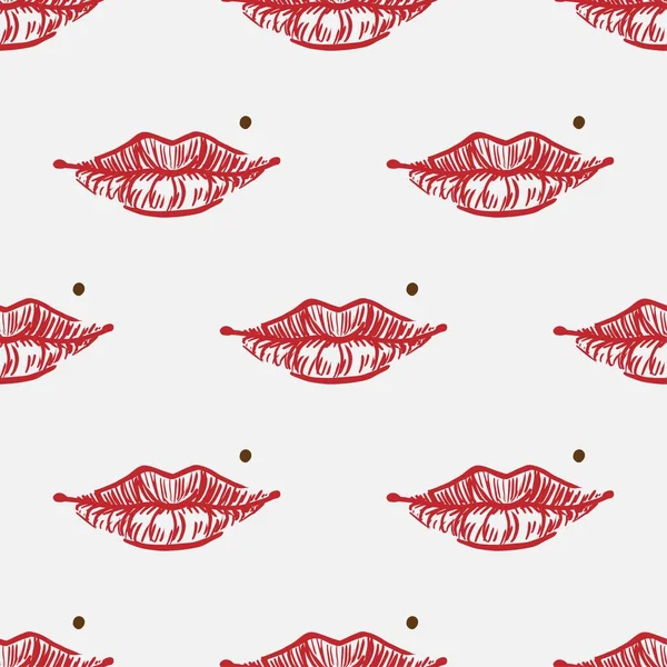 女性の唇シームレスベクトルパターン — ストックベクタ