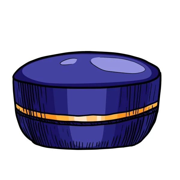 Plastic Pot Voor Cosmetische Crème Vector Illustratie Witte Achtergrond — Stockvector