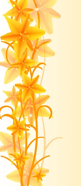 Flores amarelas, branco — Vetor de Stock