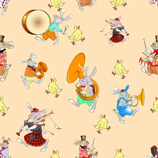 Orchestre de lapin rouge — Image vectorielle