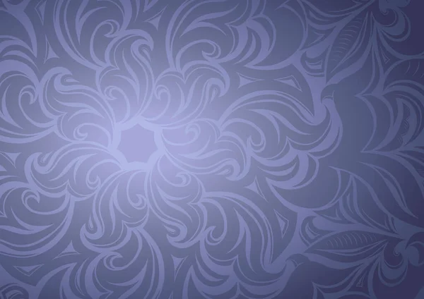 Lumière florale lilas, papier peint dégradé avec des fleurs stylisées — Image vectorielle