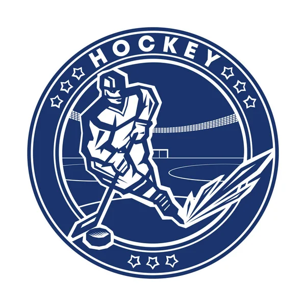Joueur Hockey Mouvement Avec Une Rondelle Bâton Dans Arène Hockey — Image vectorielle