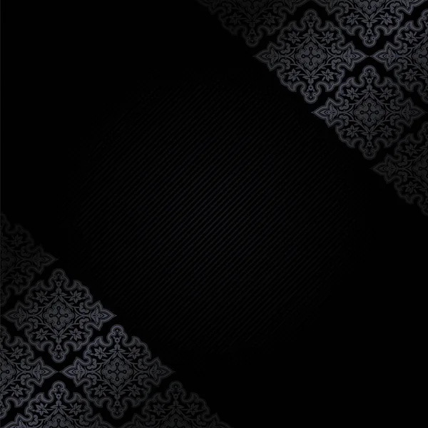 华丽的黑色背景 装饰的角落和中心的文字空间 矢量图形 — 图库矢量图片