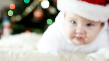 Bebek Noel şapka yeni yıl arka içinde