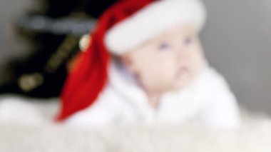 Bebek Noel şapka yeni yıl arka içinde