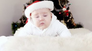 Bebek Noel şapka yeni yıl arka içinde