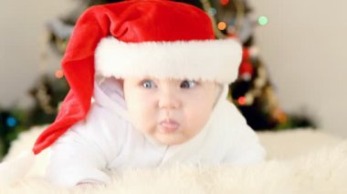 Bebek Noel şapka yeni yıl arka içinde