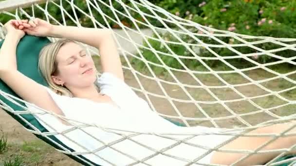 The girl in hammock Royalty Free Stock Video