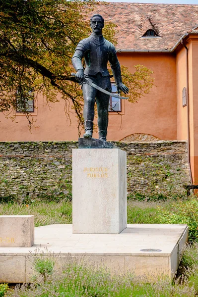 Estátua de Jurisics Miklos em Koszeg — Fotografia de Stock