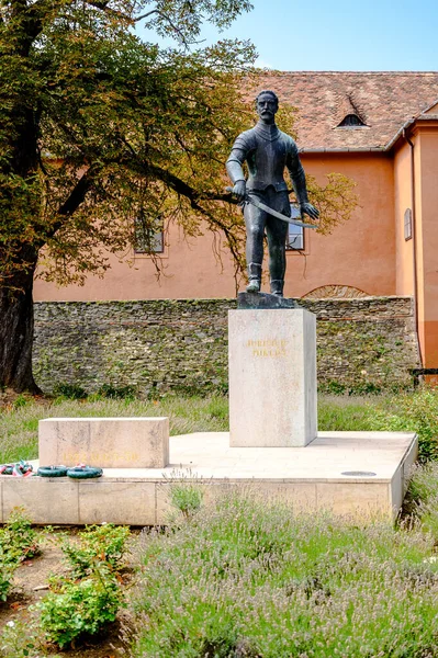 Estátua Jurisics Mikls Koszeg Hungria Dia Ensolarado — Fotografia de Stock