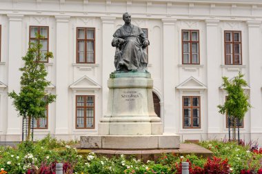Statue of Felsoszopori Szily Janos catholic bishop in Szombathely, Hungary clipart
