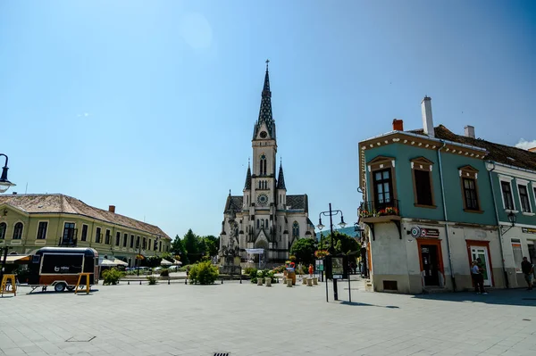 Koszeg Hungría Agosto 2021 Plaza Principal Koszeg Hungría Con Los — Foto de Stock