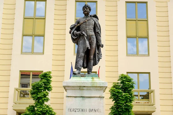Άγαλμα Του Berzsenyi Daniel Στο Szombathely Ουγγαρία Μια Ηλιόλουστη Μέρα Εικόνα Αρχείου