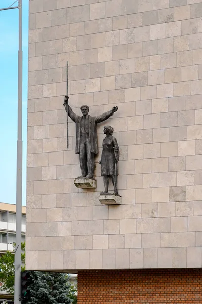 Statua Badaczy Ropy Naftowej Zalaegerszeg Ścianie Drodze Balatonu Zalaegerszeg Węgry Obrazek Stockowy
