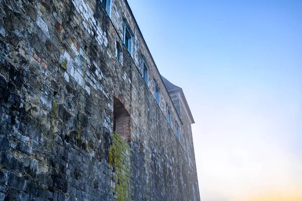 Nära Utsikt Över Ljubljana Slott Vinter Dimmig Dag — Stockfoto