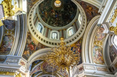 LJUBLJANA, SLOVENIA - 15 Şubat 2022: Ljubljana, Slovenya Saint Nicholas Katedrali