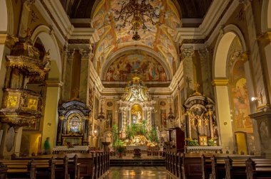 LJUBLJANA, SLOVENIA - 15 Şubat 2022: Ljubljana 'daki Fransisken Annunciation Kilisesi