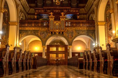 LJUBLJANA, SLOVENIA - 15 Şubat 2022: Ljubljana 'daki Fransisken Annunciation Kilisesi