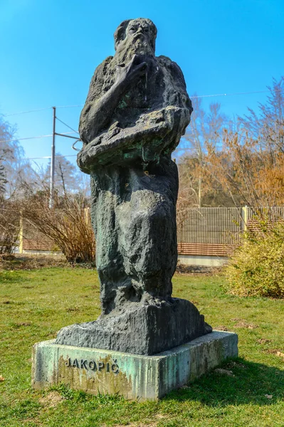 Ljubljana Eslovénia Fevereiro 2022 Estátua Escultor Rihard Jakopic — Fotografia de Stock