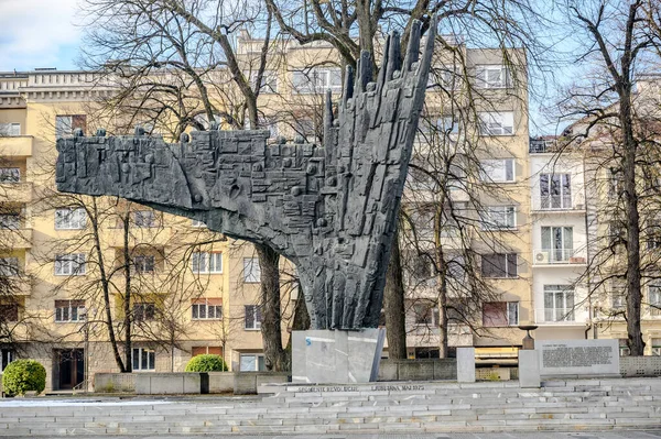 Ljubljana Slovenia February 2022 Monument Revolution Drago Trsar Republic Square — 스톡 사진