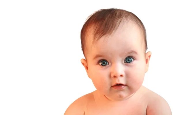 Carino neonata guardando in wide-eyed stupore Fotografia Stock