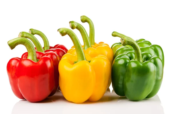 Pimenta vermelha, amarela, verde — Fotografia de Stock