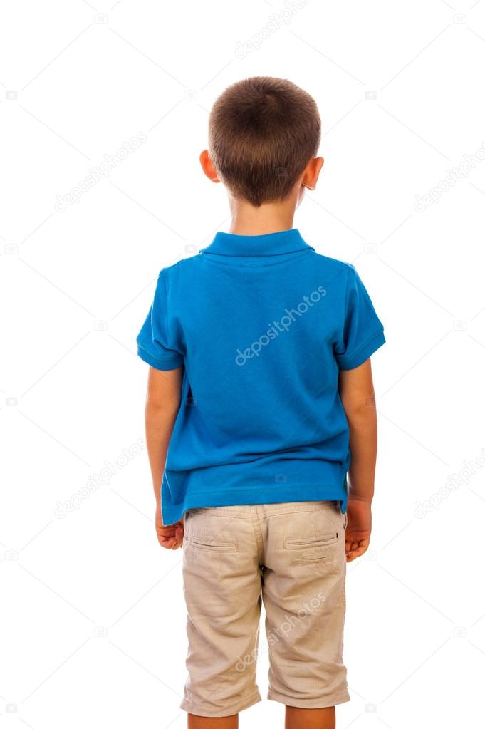 the boy standing by a back