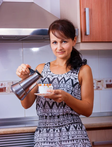 Žena s kávou — Stock fotografie