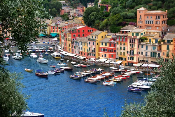 Portofino - egy gyönyörű helyen a Ligur-tengerpart Stock Kép