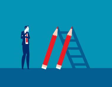 Merdiven gibi kalemler ya da gölgeli merdivenler. Yaratıcı başarı ve proje başarısı için merdiven