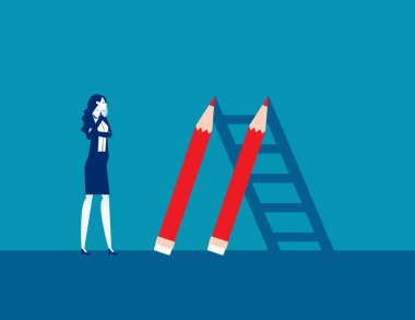 Merdiven gibi kalemler ya da gölgeli merdivenler. Yaratıcı başarı ve proje başarısı için merdiven