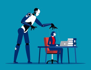 İnsan kontrollü yapay zeka teknolojisi. Teknoloji sektörü konsepti