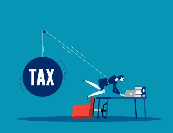 Berufstätige Steuerpflichtige Die Gebundenen Belastungen Ausgesetzt Sind Geschäftsvektorillustration — Stockvektor