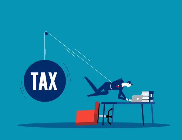 Berufstätige Steuerpflichtige Die Gebundenen Belastungen Ausgesetzt Sind Geschäftsvektorillustration — Stockvektor