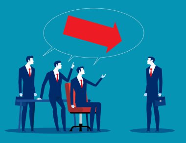 Grup üyeleri bireyleri suçluyor. İş ofisi takım konsepti